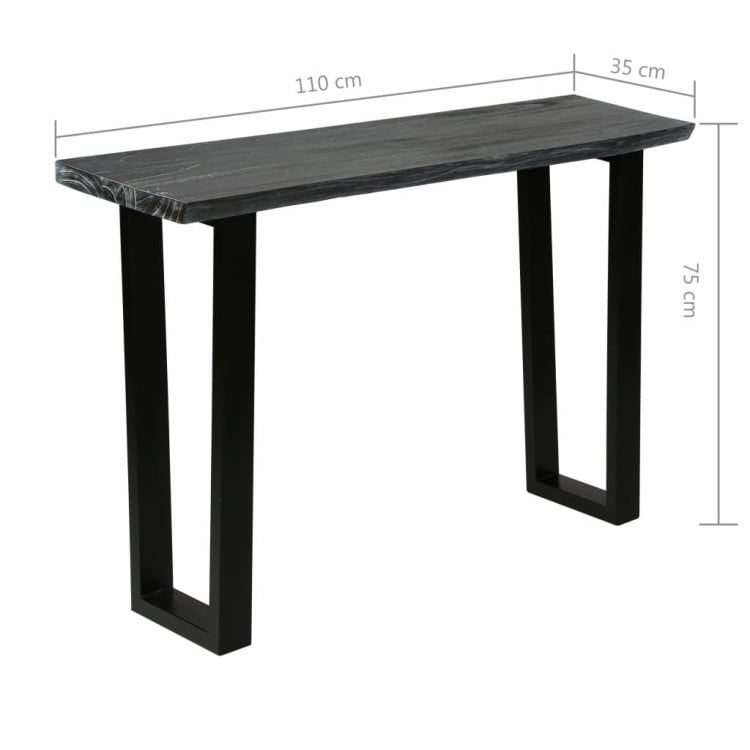 Console Table Solid Mindi Wood 110x35x75 Cm Grey image 11