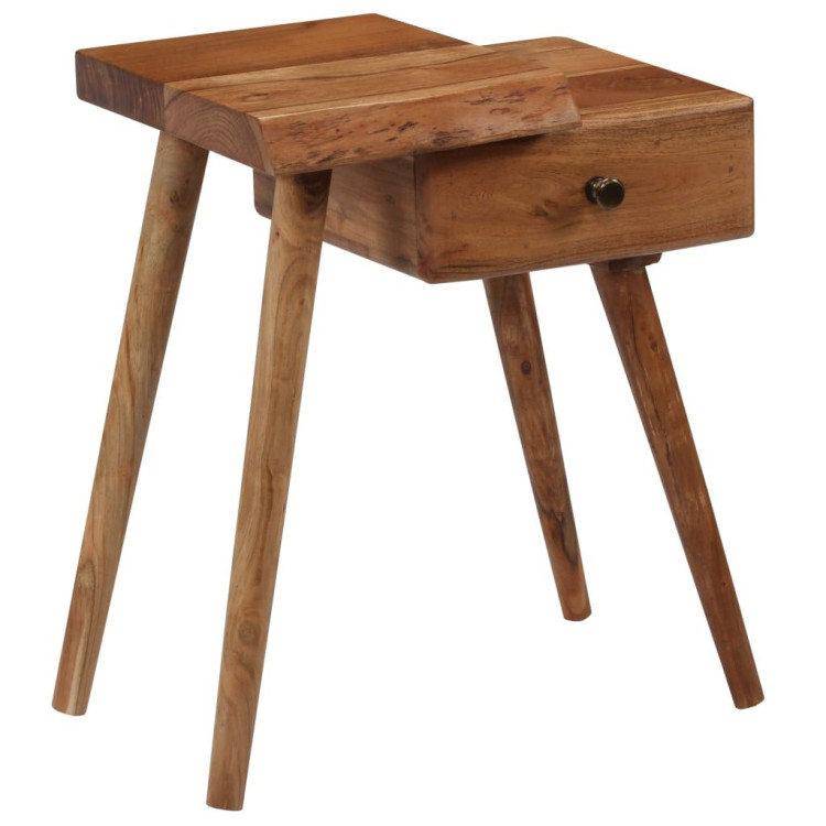 Bedside Table Solid Acacia Wood 45x32x55 Cm image 4
