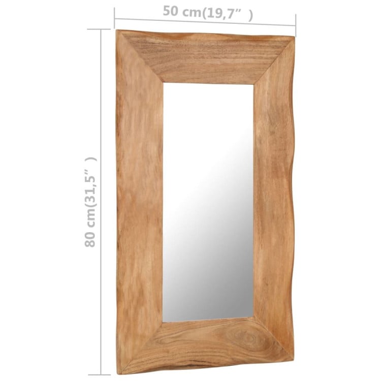 Cosmetic Mirror 50x80 Cm Solid Acacia Wood image 6