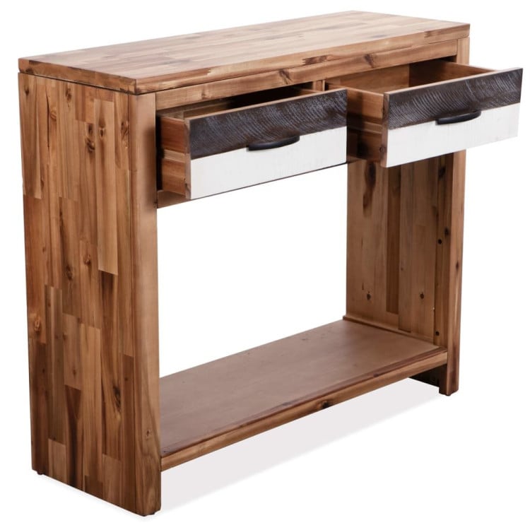 Console Table Solid Acacia Wood 86x30x75 Cm Natural image 6