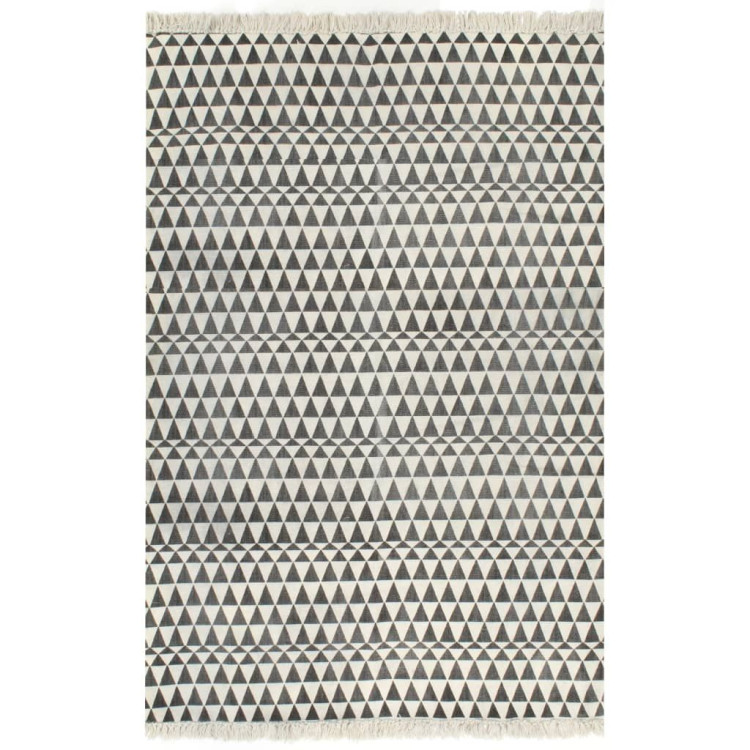 Kilim Rug Cotton 120x180 Cm With Pattern Black/white