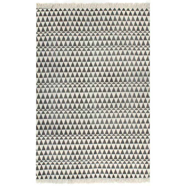 Kilim Rug Cotton 160x230 Cm With Pattern Black/white image 2