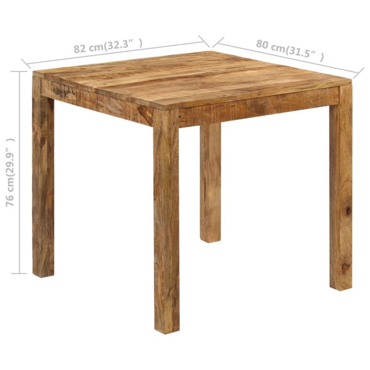 Dining Table Solid Mango Wood 82x80x76 Cm image 9