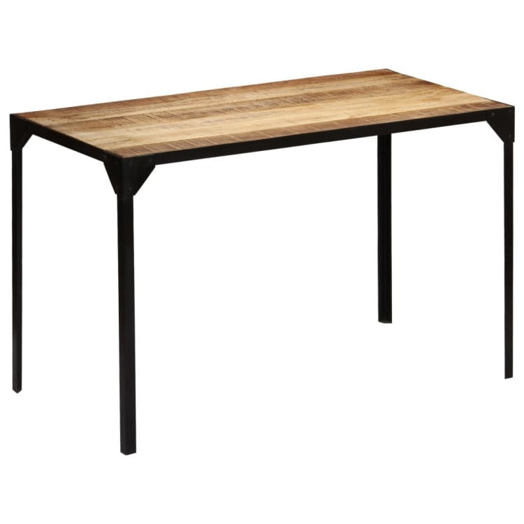 Dining Table Solid Rough Mange Wood And Steel 120 Cm image 11