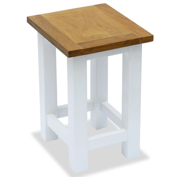 End Table 27x24x37 Cm Solid Oak Wood image 2