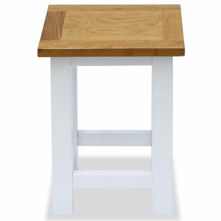 End Table 27x24x37 Cm Solid Oak Wood image 3