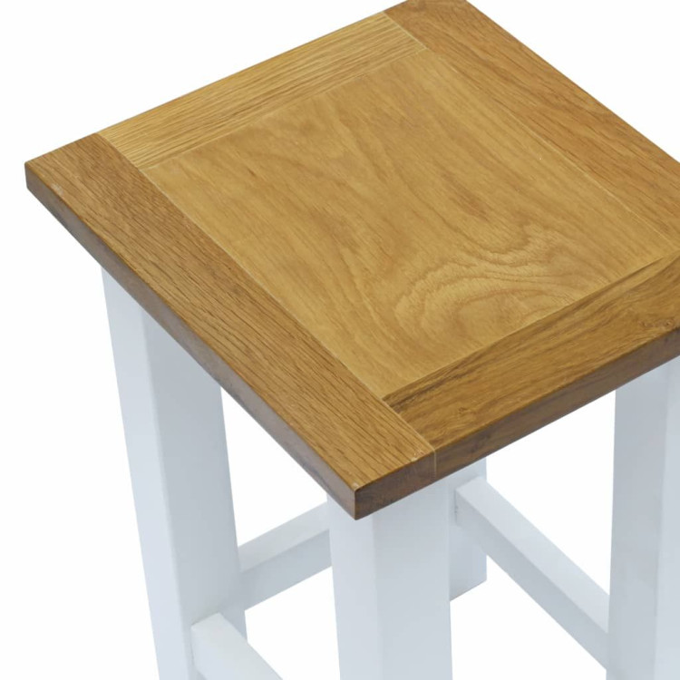 End Table 27x24x37 Cm Solid Oak Wood image 4