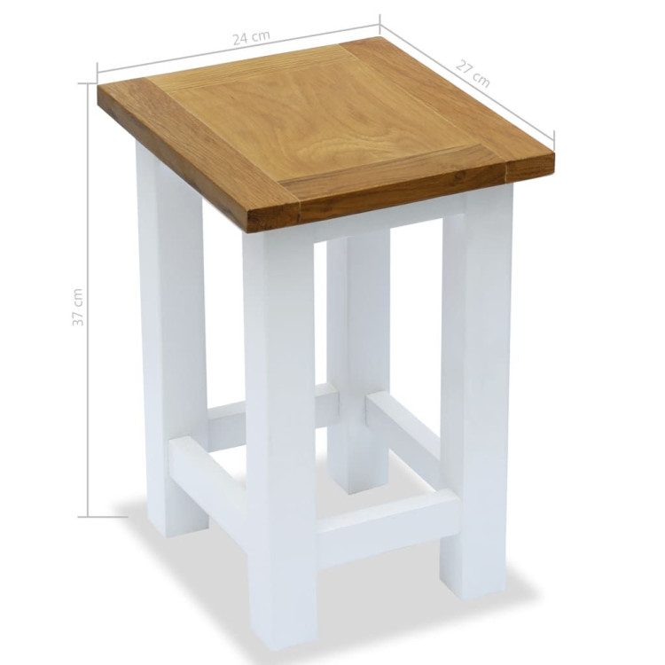 End Table 27x24x37 Cm Solid Oak Wood image 5