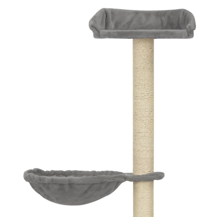 Cat Tree With Sisal Scratching Posts Grey 148 Cm image 5