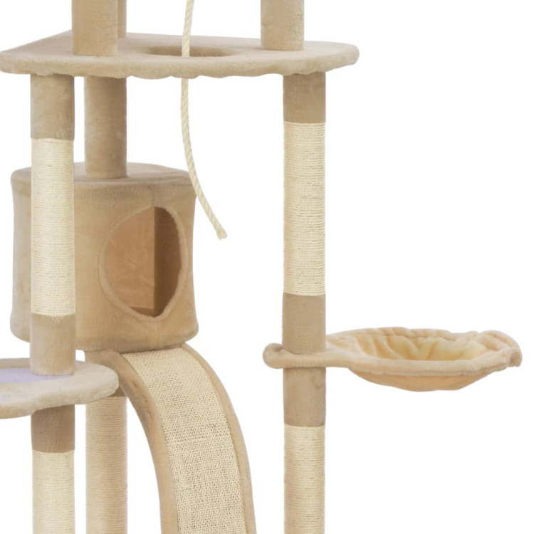 Cat Tree With Sisal Scratching Posts Beige 145 Cm image 5
