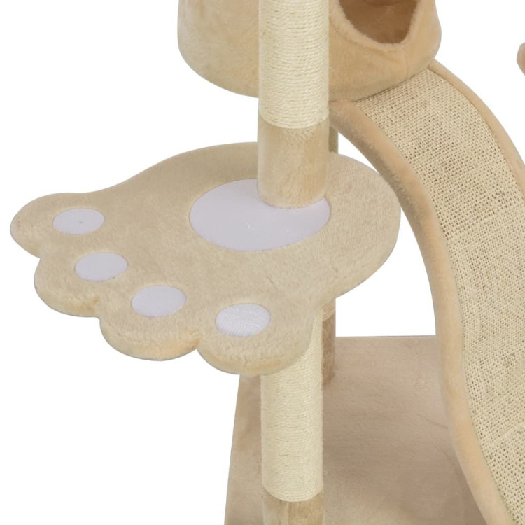 Cat Tree With Sisal Scratching Posts Beige 145 Cm image 6