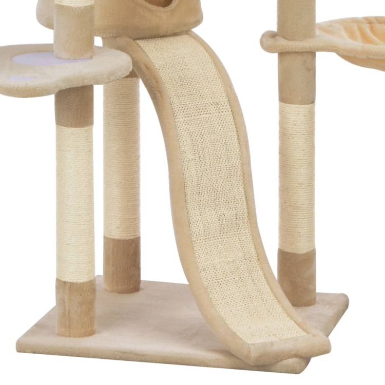 Cat Tree With Sisal Scratching Posts Beige 145 Cm image 7