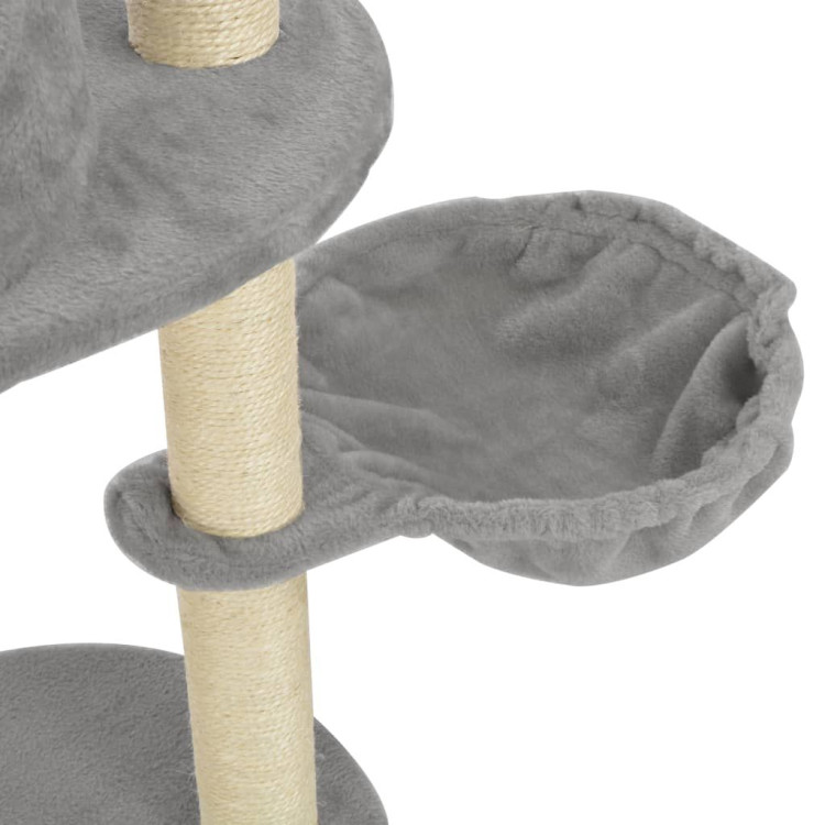Cat Tree With Sisal Scratching Posts Grey 160 Cm image 6