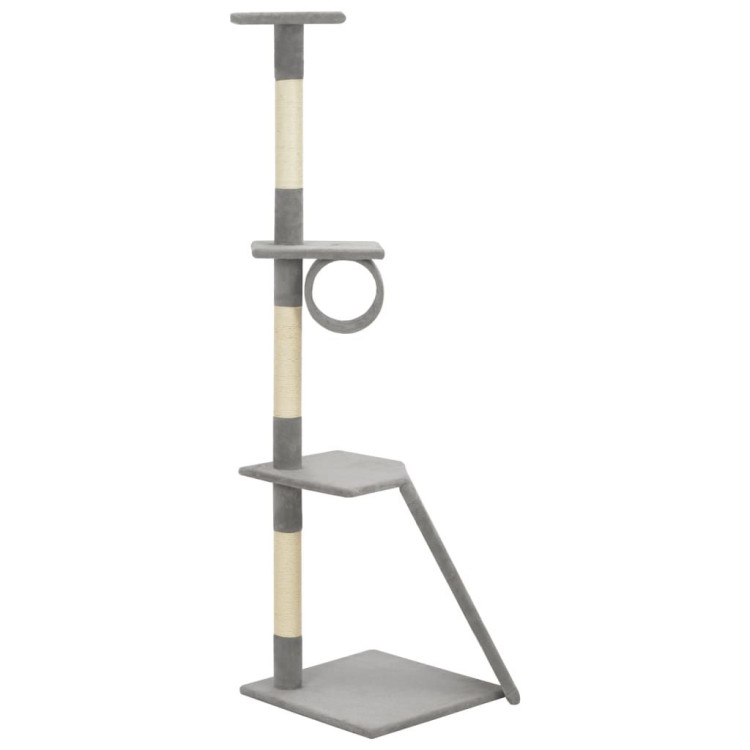 Cat Tree With Sisal Scratching Posts Grey 160 Cm image 3