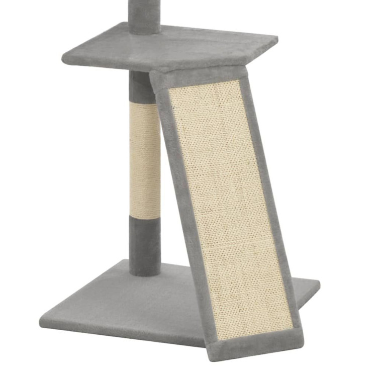 Cat Tree With Sisal Scratching Posts Grey 160 Cm image 6