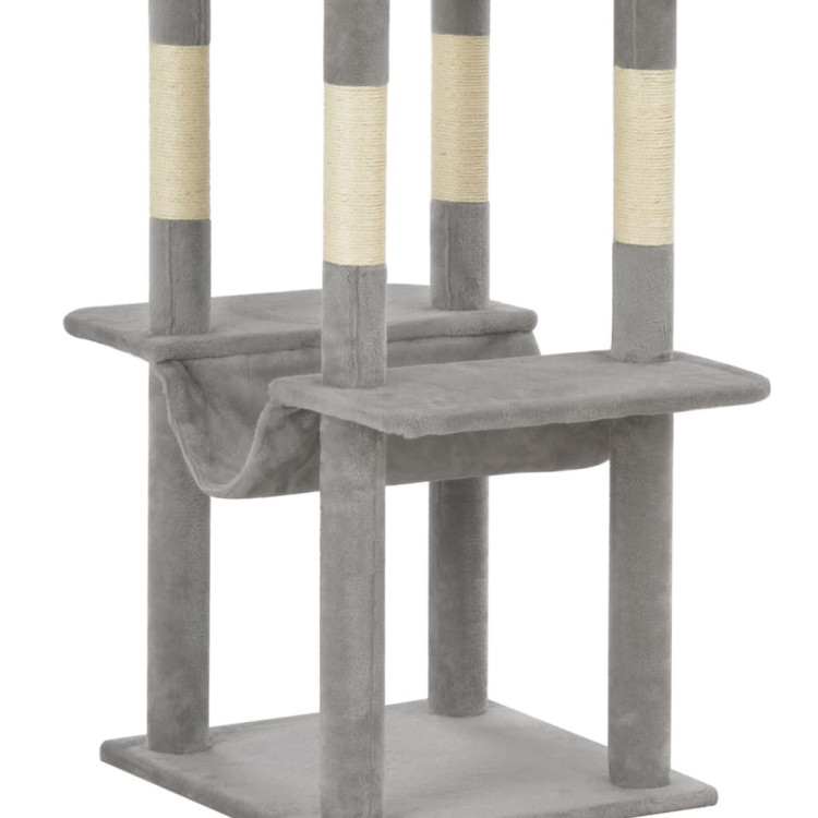 Cat Tree With Sisal Scratching Posts Grey 165 Cm image 6
