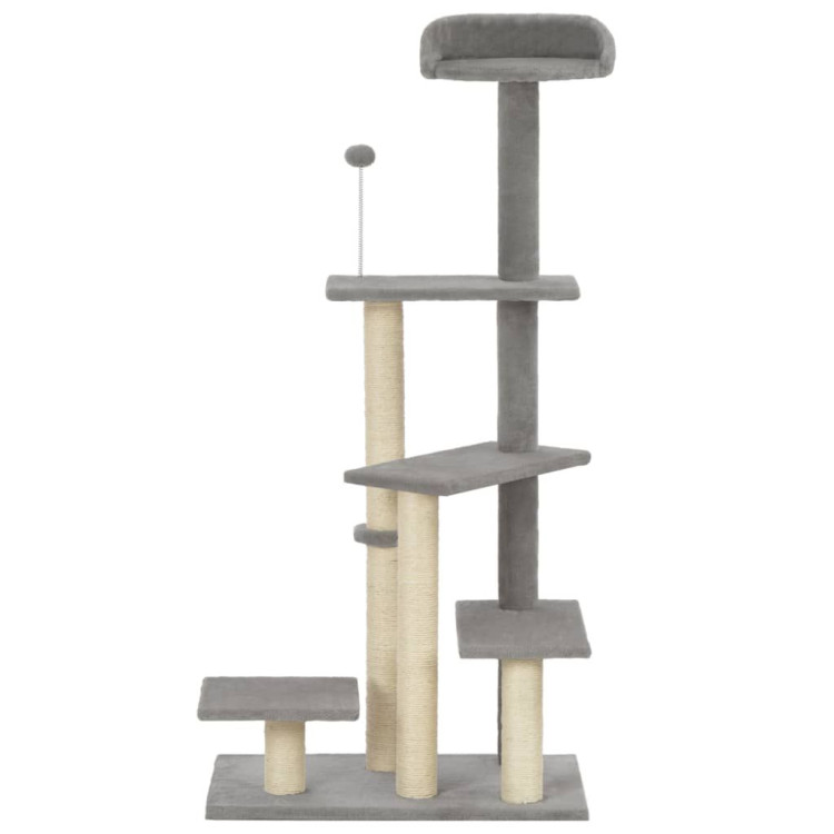 Cat Tree With Sisal Scratching Post Grey 125 Cm image 3