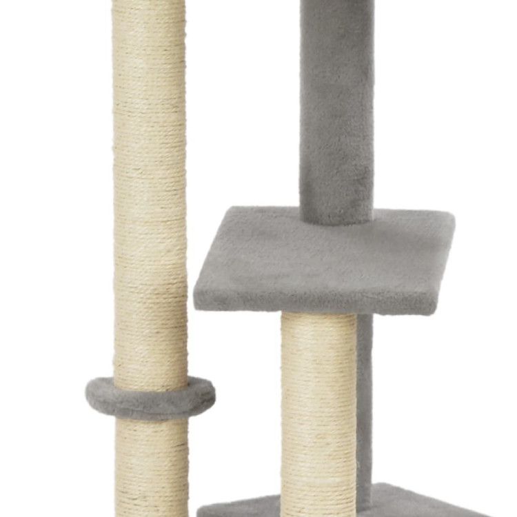 Cat Tree With Sisal Scratching Post Grey 125 Cm image 6