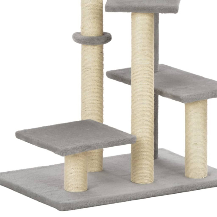 Cat Tree With Sisal Scratching Post Grey 125 Cm image 7