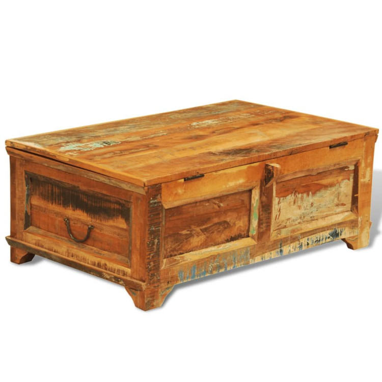 Coffee Table With Storage Vintage Reclaimed Wood image 7