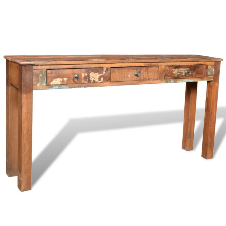 Console Table With 3 Drawers Reclaimed Wood image 11