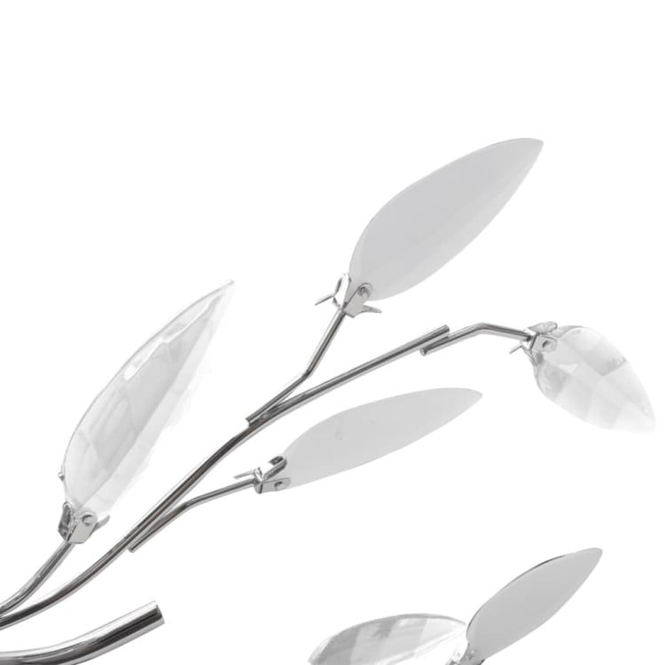 Transparent&white Ceiling Lamp Acrylic Crystal Leaf Arms 5 E14 Bulbs image 4