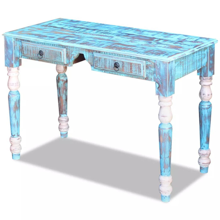 Desk Solid Reclaimed Wood- Blue image 4