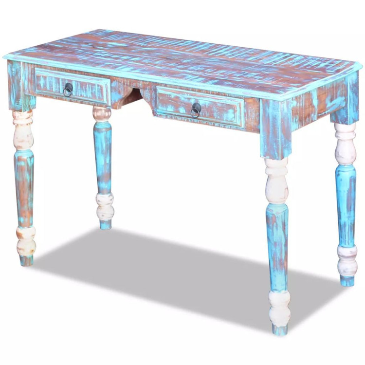 Desk Solid Reclaimed Wood- Blue image 5