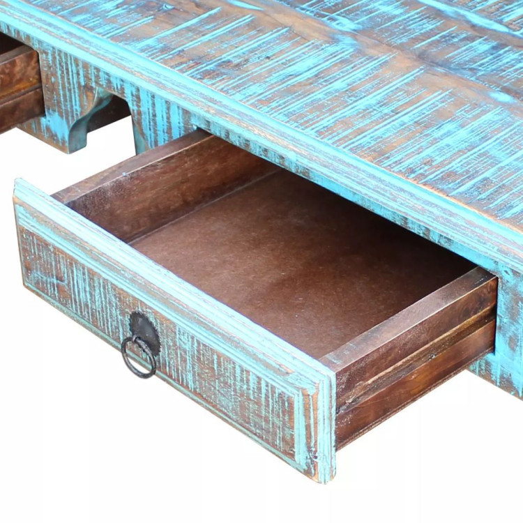 Desk Solid Reclaimed Wood- Blue image 8