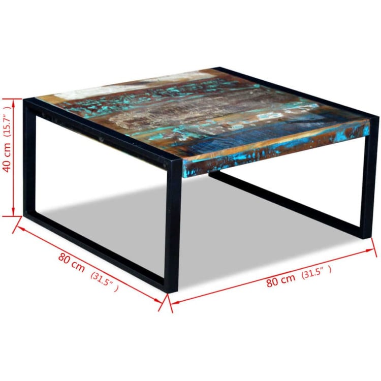 Coffee Table Solid Reclaimed Wood 80x80x40 Cm image 8