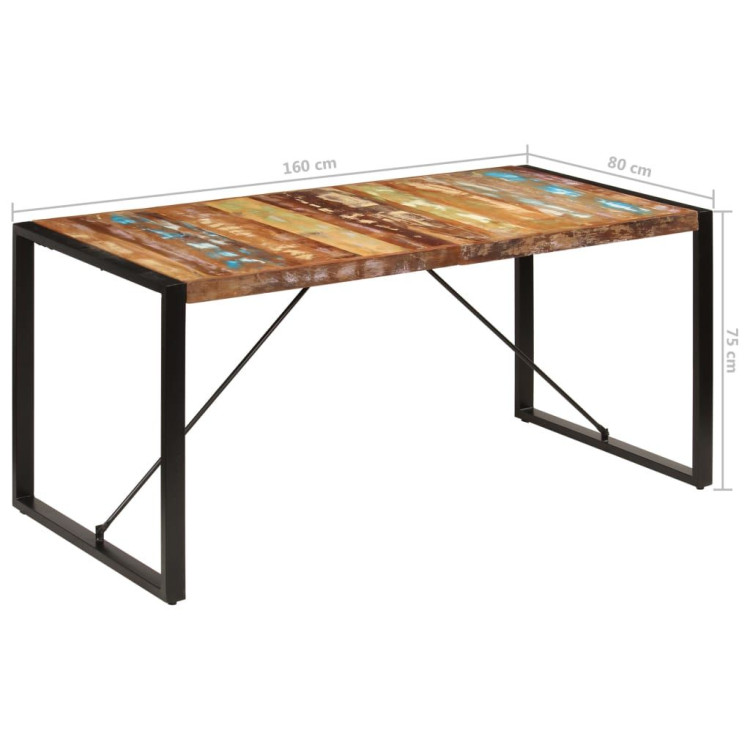 Dining Table 160x80x75 Cm Solid Reclaimed Wood image 9