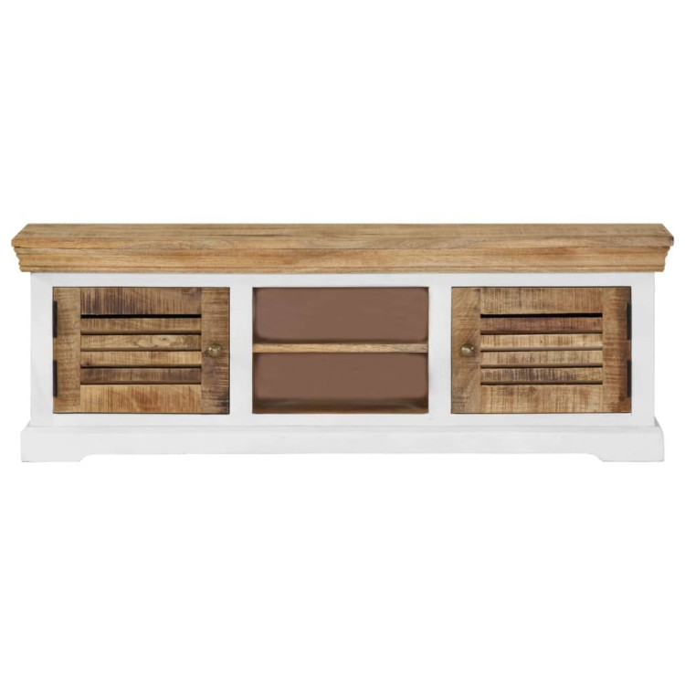 Tv Cabinet Solid Mango Wood Brown and white image 5