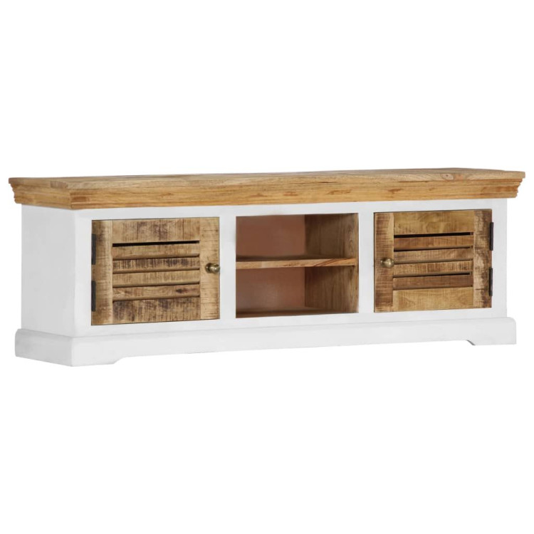 Tv Cabinet Solid Mango Wood Brown and white image 10