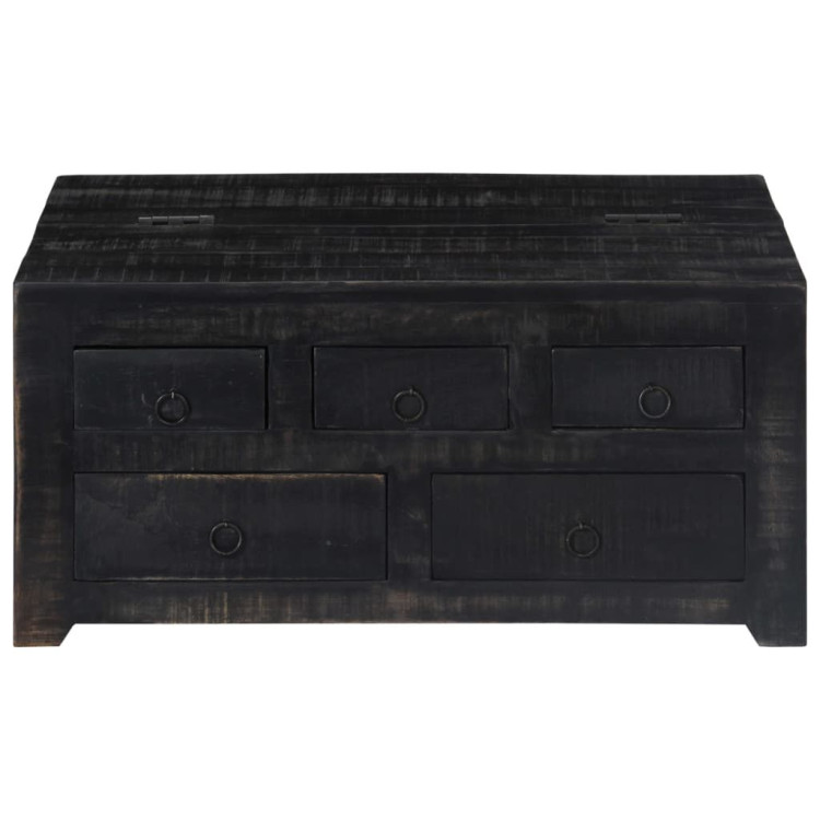 Coffee Table Black 65x65x30 Cm Solid Mango Wood image 6