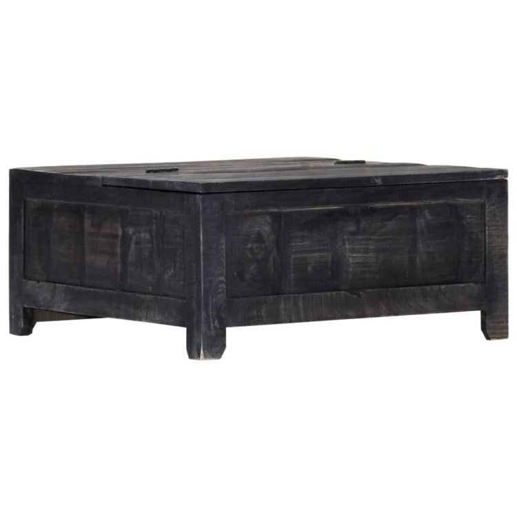 Coffee Table Black 65x65x30 Cm Solid Mango Wood image 8