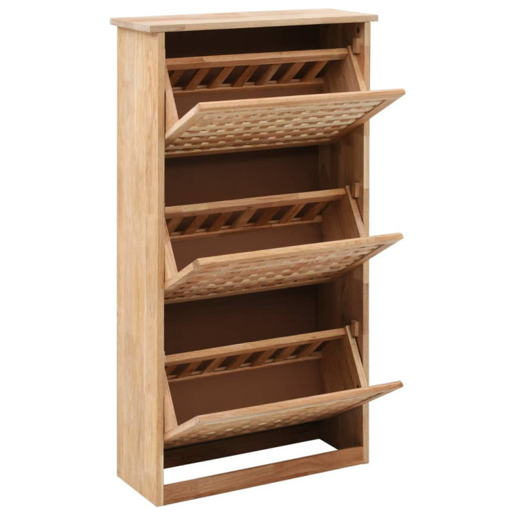 Shoe Storage Cabinet 55x20x104 Cm Solid Walnut Wood image 3