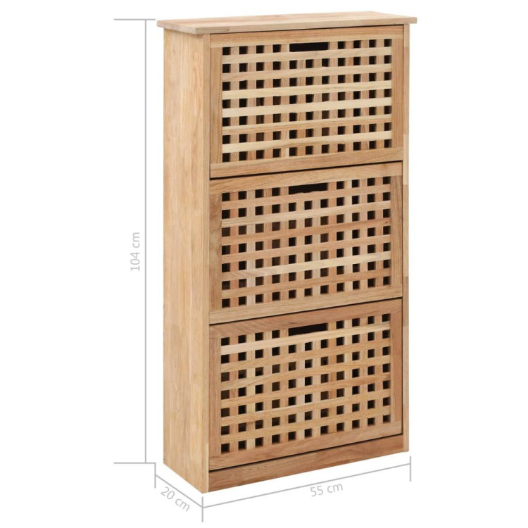 Shoe Storage Cabinet 55x20x104 Cm Solid Walnut Wood image 9