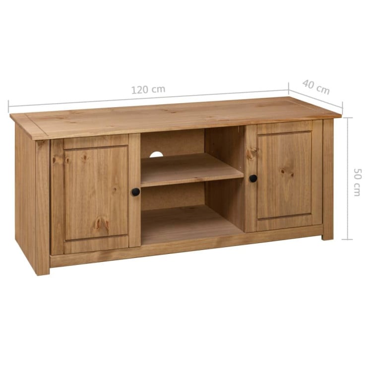 Tv Cabinet 120x40x50 Cm Solid Pine Wood Panama Range image 10