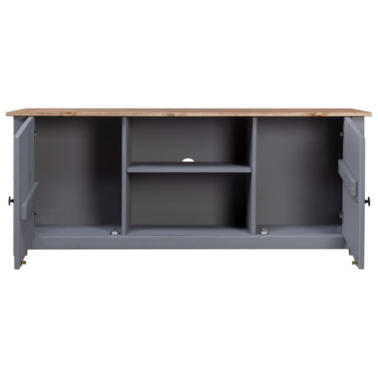 Tv Cabinet Grey 120x40x50 Cm Solid Pine Wood Panama Range image 6