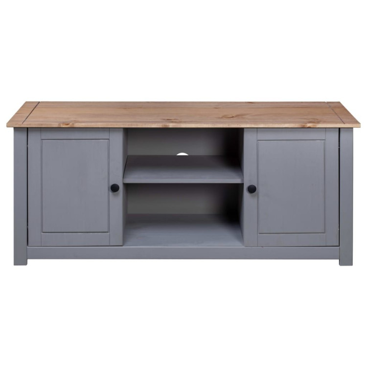 Tv Cabinet Grey 120x40x50 Cm Solid Pine Wood Panama Range image 8