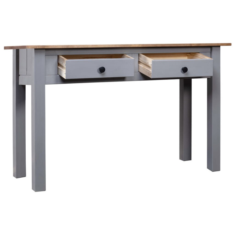 Console Table Grey 110x40x72 Cm Solid Pine Wood Panama Range image 4