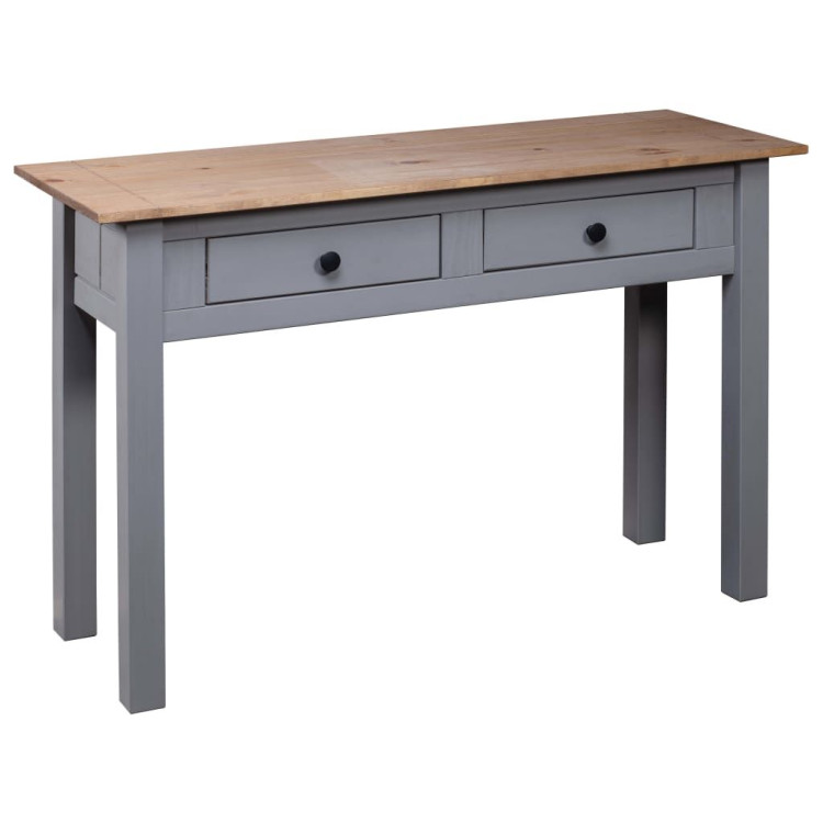 Console Table Grey 110x40x72 Cm Solid Pine Wood Panama Range image 5