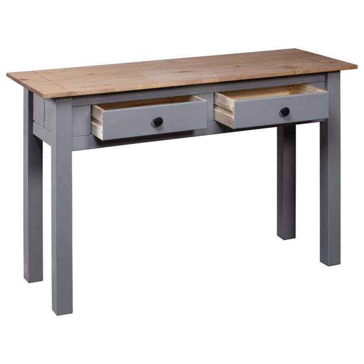 Console Table Grey 110x40x72 Cm Solid Pine Wood Panama Range image 7