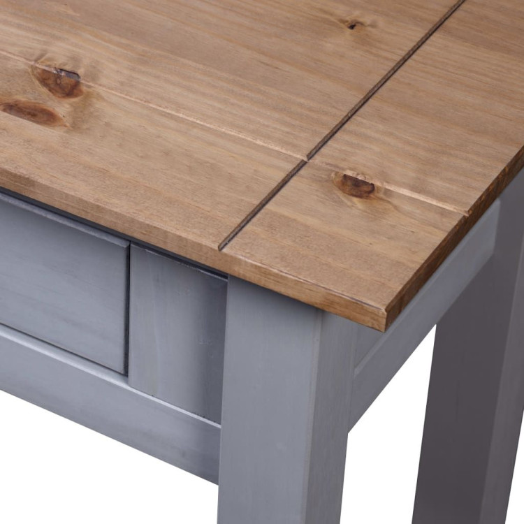 Console Table Grey 110x40x72 Cm Solid Pine Wood Panama Range image 8