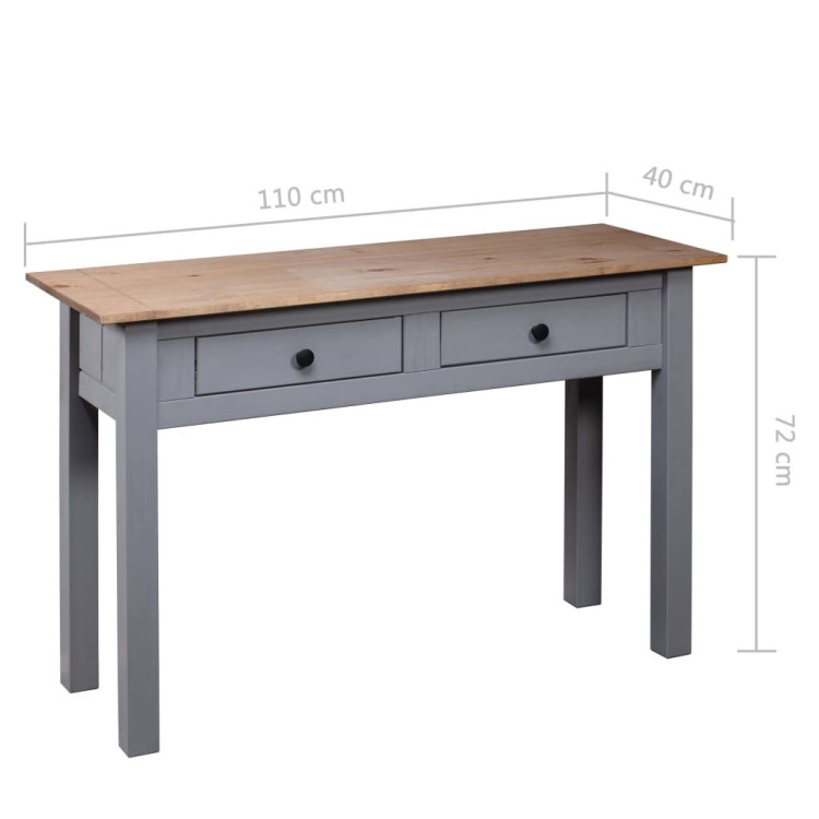 Console Table Grey 110x40x72 Cm Solid Pine Wood Panama Range image 10