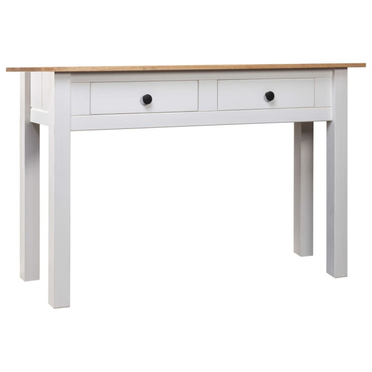 Console Table White 110x40x72 Cm Solid Pine Wood Panama Range image 2