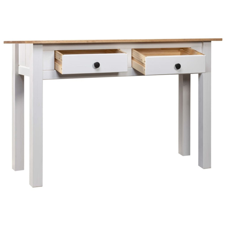 Console Table White 110x40x72 Cm Solid Pine Wood Panama Range image 4