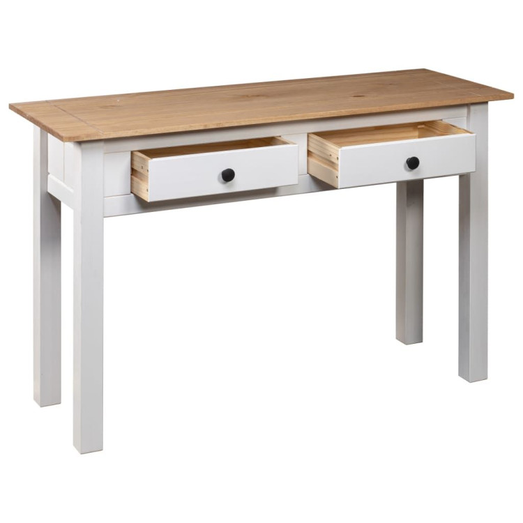 Console Table White 110x40x72 Cm Solid Pine Wood Panama Range image 7