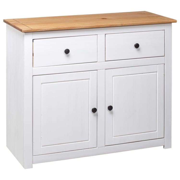 Sideboard White 93x40x80 Cm Solid Pinewood image 7