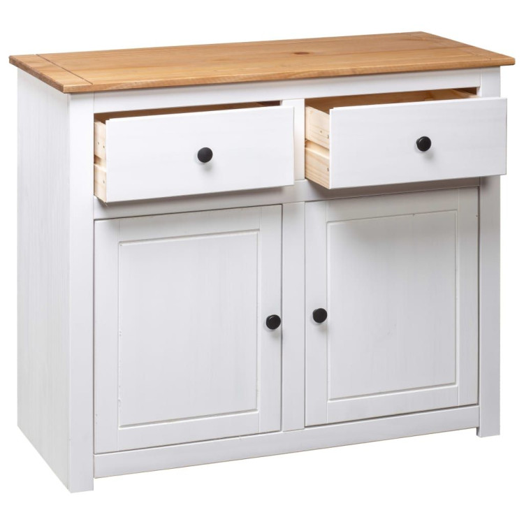 Sideboard White 93x40x80 Cm Solid Pinewood image 9